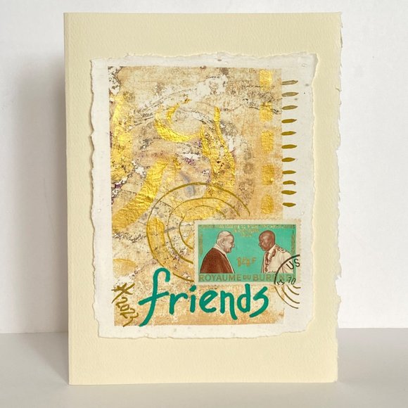 Collage Art Handmade Original Greeting Card and Envelope Suitable for Framing - Picture 2 of 6